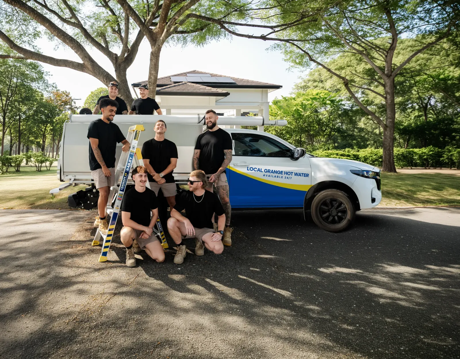 Local Grange Hot Water team and ute